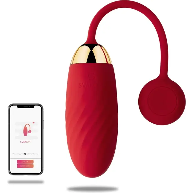 Красное виброяйцо Ella с управлением через смартфон. Фотография 3.