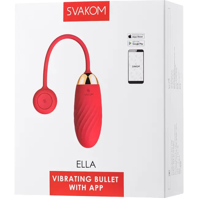 Красное виброяйцо Ella с управлением через смартфон. Фотография 8.