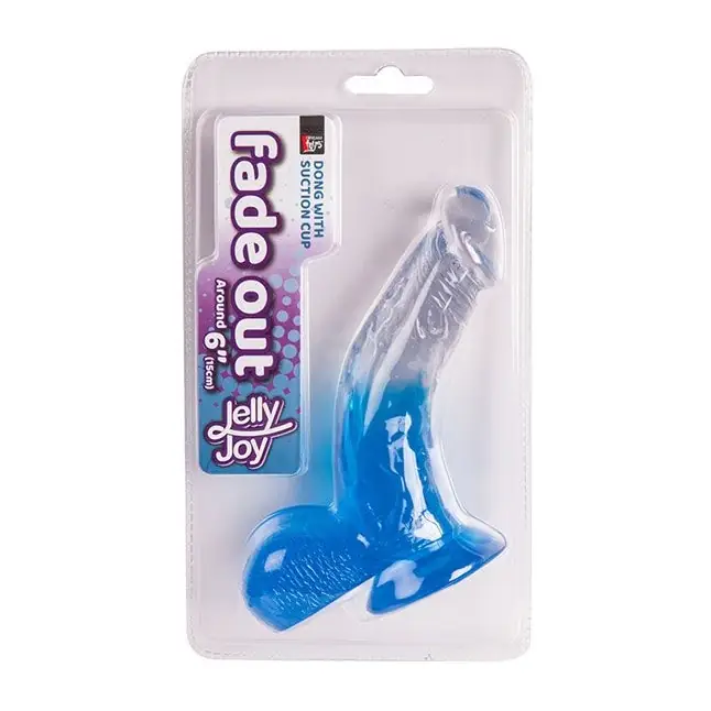 Синий фаллоимитатор с прозрачной верхней частью JELLY JOY FADE OUT DONG 6INCH - 15,2 см - Jelly Joy. Фотография 2.