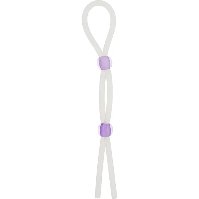 Прозрачное эрекционное кольцо-лассо SILICONE LASSO COCK RING DUAL BEADS