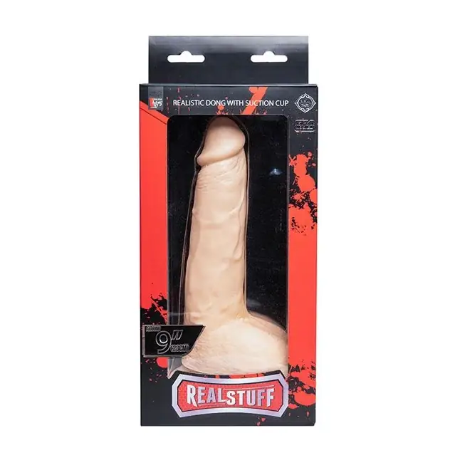 Телесный фаллоимитатор REALSTUFF REALISTIC DONG 9INCH - 23 см - RealStuff. Фотография 2.