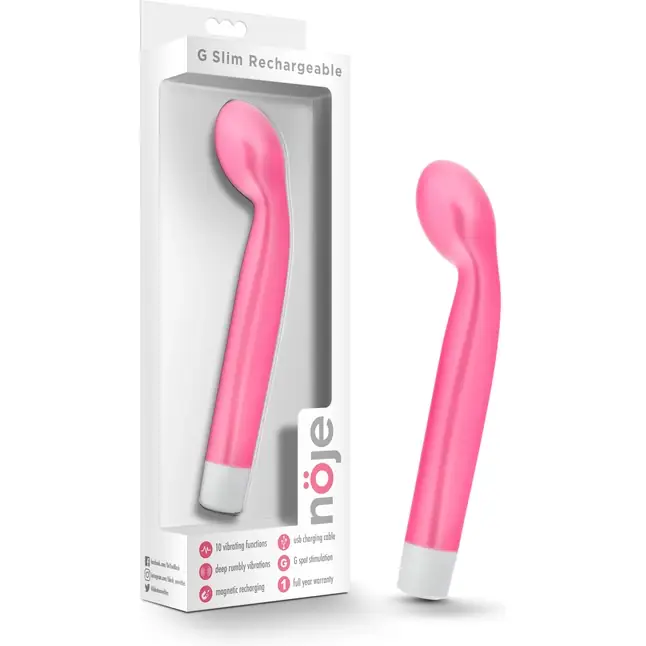 Розовый вибратор G Slim Rechargeable - 18 см. - Noje. Фотография 5.