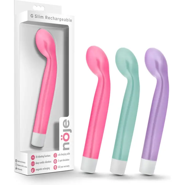 Розовый вибратор G Slim Rechargeable - 18 см. - Noje. Фотография 6.