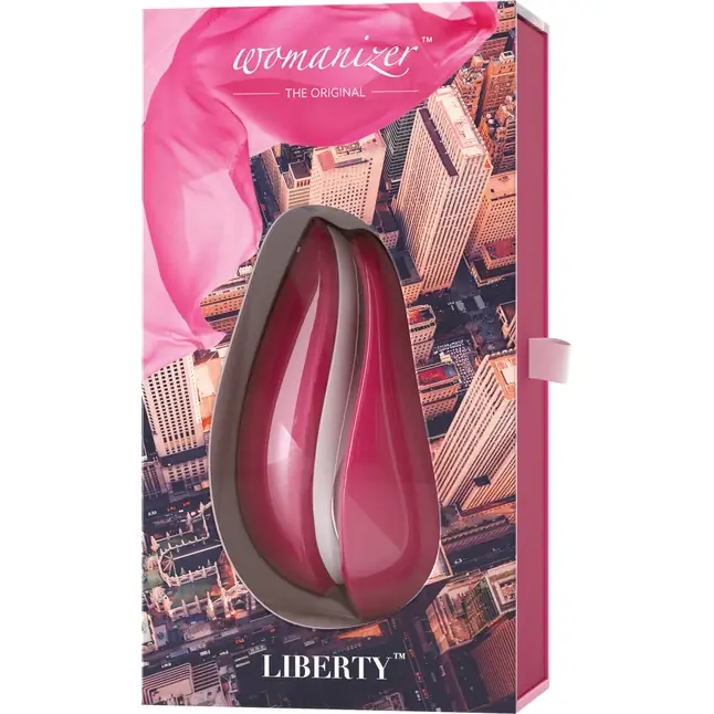 Красный бесконтактный клиторальный стимулятор Womanizer Liberty. Фотография 7.
