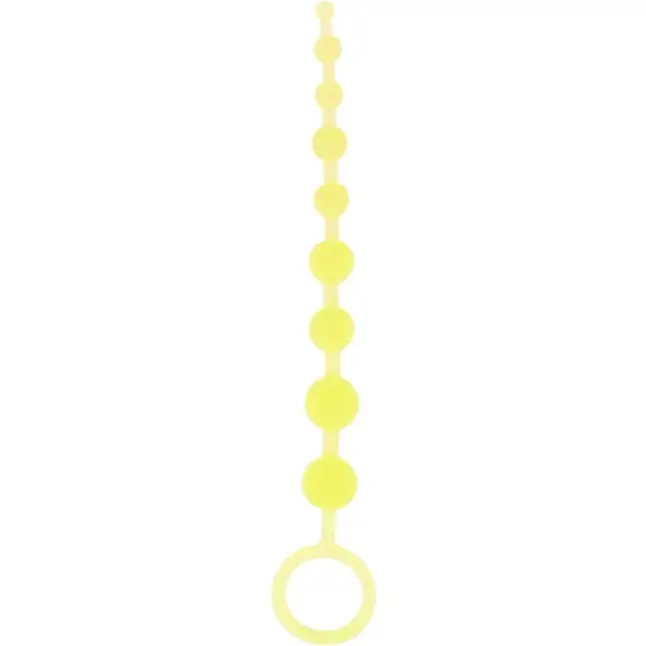 Желтая анальная цепочка-елочка Pleasure Beads - 30 см - Firefly