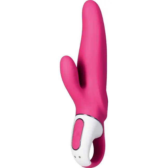 Ярко-розовый вибратор Satisfyer Mr. Rabbit с клиторальным отростком - 22,1 см