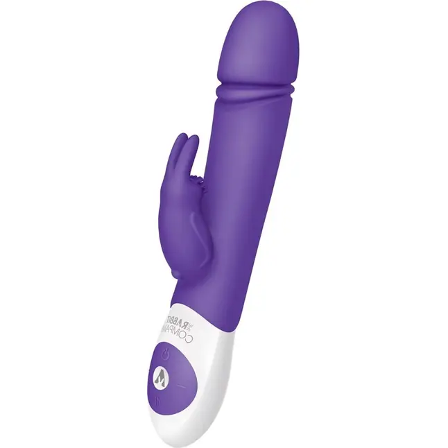 Фиолетовый вибратор с функцией толкания Thrusting Rabbit