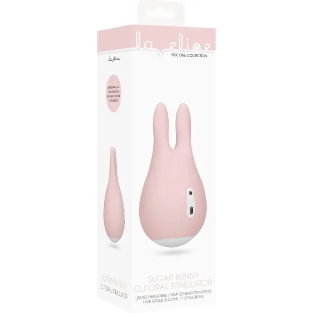 Розовый клиторальный стимулятор Sugar Bunny - 9,5 см - Loveline. Фотография 4.