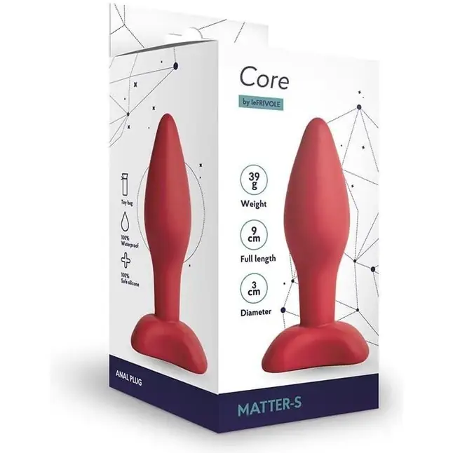 Бордовая анальная пробка Matter S - 9 см - Core collection. Фотография 2.